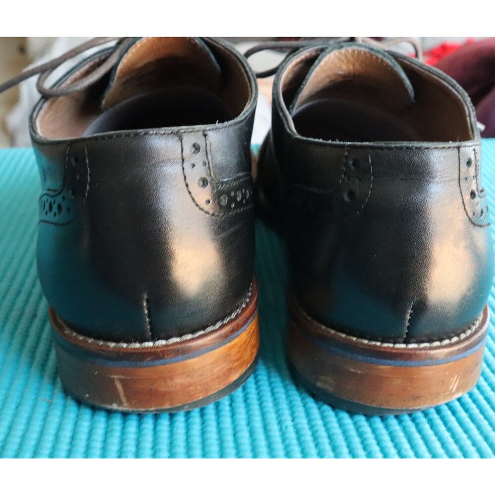 Johnston & Murphy Black Leather Cap Toe Oxford Dress Shoes Mens 9M Lace Up - Picture 5 of 8